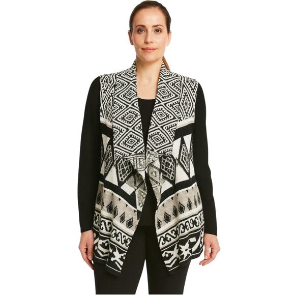 Lucky Brand Cardigan Women's Size Large Aztec Neutrals Lagenlook Versatile - Picture 1 of 8